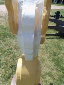 lot 7 image: Yellow and White Horse Statue...