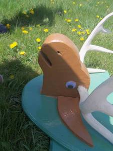 lot 13 image: Moose coat rack with 2 hooks and Pa...