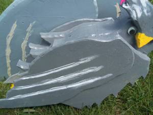 lot 19 image: Blueish Gray wooden Owls...