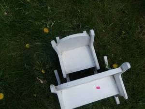 lot 20 image: 2  Wooden White Rocking Chairs...
