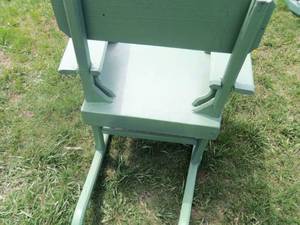 lot 22 image: Green Wooden Rocking Chair...