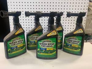 lot 28 image: 5 New Bottles Weed Stop for Lawns