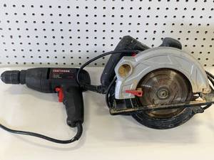 lot 44 image: 7  Inch Circular Saw & Craftsman 38 Drill (tested working)