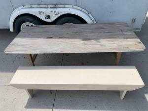 lot 55 image: Childrens Table 70 Long & Bench