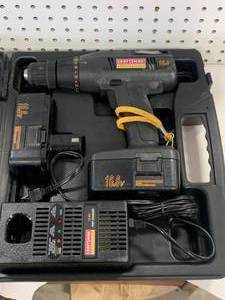 lot 75 image: Craftsman 16.8 Volt Cordless Drill, Two Batteries, Charger