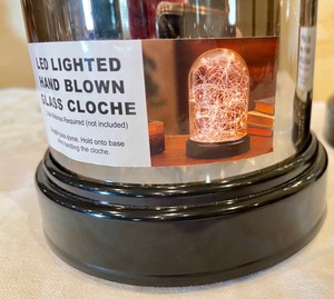 lot 112 image: 3 LED Lighted Hand Blown Glass Cloches