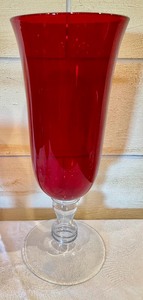 lot 129 image: 3 Large Red Glass Vessels