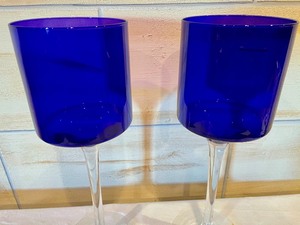 lot 146 image: Large Cobalt Blue Candle Holders