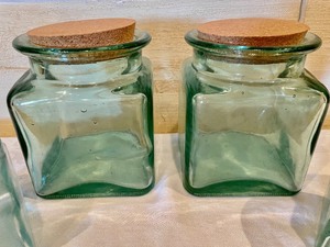 lot 149 image: 4 Green Glass Canisters