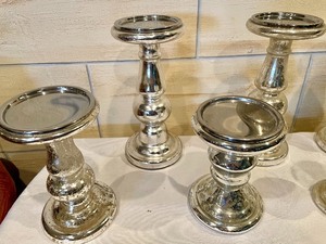 lot 189 image: 7 Mercury Glass Candle Holders