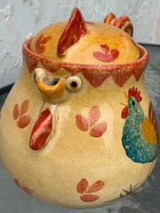 lot 8 image: Rooster Motif Pitcher