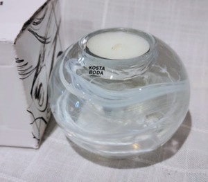 lot 44 image: Kosta Boda Swirled Glass Candleholder