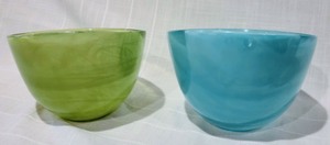 lot 55 image: Pair of Colorful Swirled Glass Bowls