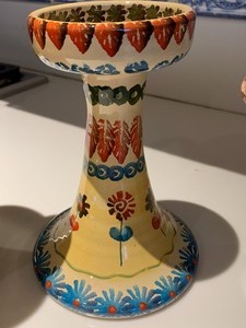 lot 210 image: Italian Ceramic Candlestick Holder and Vase