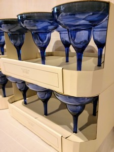 lot 70 image: Pottery Barn Blue Outdoor Margarita Cups