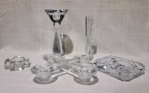 lot 86 image: Crystal Candleholders