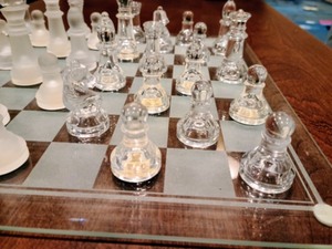 lot 325 image: Decorative Glass Chess Set
