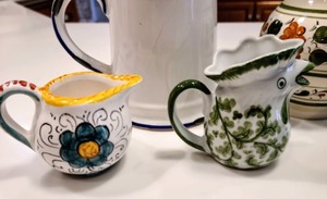 lot 340 image: Decorative Painted Pitchers