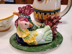 lot 377 image: Painted Decorative Roosters