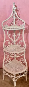 lot 354 image: White Wicker Shelf