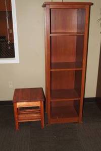 Wood Bookshelf and Short Shelf
