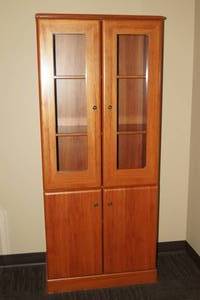 Wood Bookcase with Doors