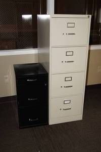 Hon 4 Drawer File Cabinet and Black 3 Drawer Cabinet
