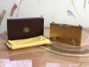 Vintage Gold Clutch Vanity Purse Set