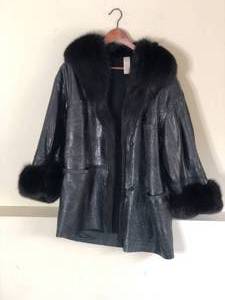 Lizard Leather Fur Jacket W Fox Trims