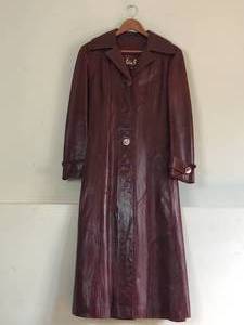 Vintage 1960s Burgundy Napa Y Ante Skin Gear Size 4 Leather Coat