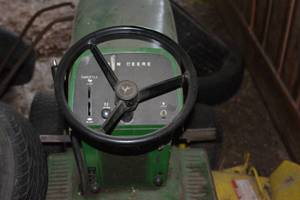 Pole Barn 3 contents including the John Deere 116 riding lawn tractor with keys