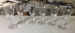 lot 324 image: Vintage Original Imperial Candlewick Elegant Glassware Wine Glasses 6pc Set