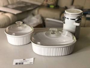 lot 341 image: Porcelain Casseroles & Coffee Holder