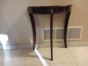 lot 27 image: Vintage Cherry  Half MoonConsole Table