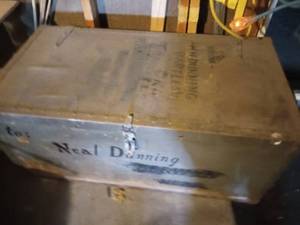 lot 455 image: Vintage Aluminum Army Trunk
