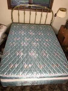lot 38 image: Bed Frame and Queen Sized Mattress & Box Spring