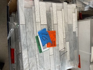 lot 17 image: Daltile Stone Decor Glacier 12 in. x 14 in. x 10 mm Marble Linear Mosaic Floor and Wall Tile (1 sq. ft. Each)
