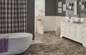 lot 18 image: TrafficMaster Chestnut Blended Slate 12 in. x 12 in. Peel and Stick Vinyl Tile (30 sq. ft.  case)