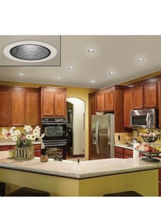 lot 74 image: Commercial Electric Ultra Low Glare 4 in. 3000K Soft White Integrated LED Recessed Trim Downlight Deep Black Baffle Insert 625 Lumens