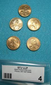 Lot of 5 Sacagawea dollars from 2000