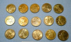 Lot of 15 Sacagawea dollars from 2000