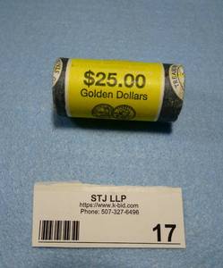 Roll of 25 Sacagawea dollars from 2000
