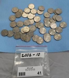 10 Sets of 2002 State Quarters (50 Quarters total) TN, OH, LA, IN, MS