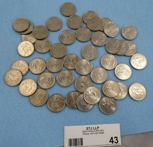 9 Sets of 2002 State Quarters  TN, OH, LA, IN, MS AND 4 sets of 1999 State Quarters DE, PA, NJ, GA, CT (65 Quarters total)
