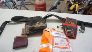 lot 90 image: Husky & CLC Tool Belts  Ironwear Safety Vest  Occidental Leather Tool Pouch