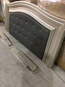 Ashley Furniture Coralayne - Silver King Upholstered Panel Bed (damaged) (see all pictures)