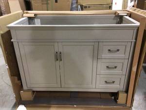 Home Decorators Ashburn 48 in. W x 21.75 in. D Vanity Cabinet (in good condition) (see all pictures)