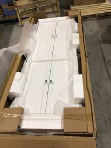 Home Decorators Naples 24 in. W x 17 in. D x 74 in. H Bathroom Linen Cabinet in White (in good condition) (see all pictures)