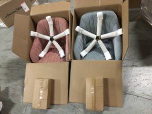 set of 2 Jacinda Pink & gray Velvet Task Chairs with Tufted Back (see all pictures) (good condition)