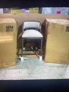 Set of 3 Jennifer Taylor Paris 30 Farmhouse Bar Stool with Backrest Heathered Grey (in good condition) (see all pictures)